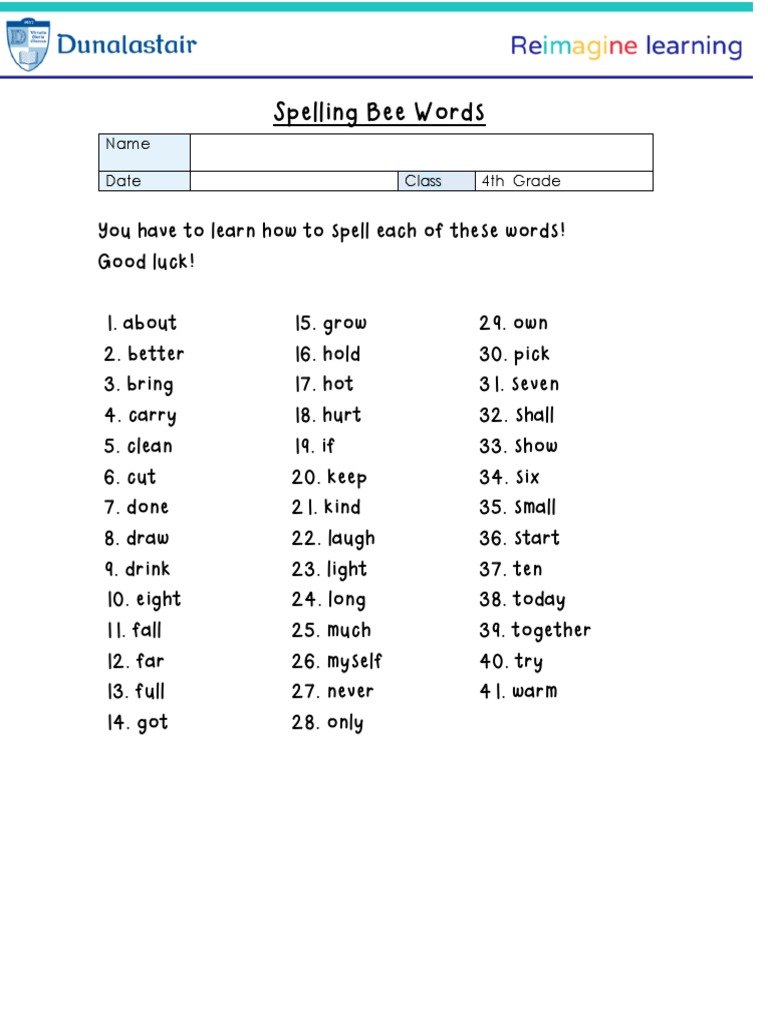 Spelling Bee PDF