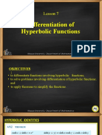Differentiation Hyperbolic Functions