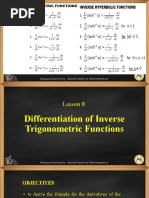 Lesson 8-Differentiation of Inverse Trigonometric Functions