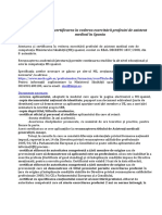 Atestarea Și Certificarea În Vederea Exercitării Profesiei de Asistent Medical În