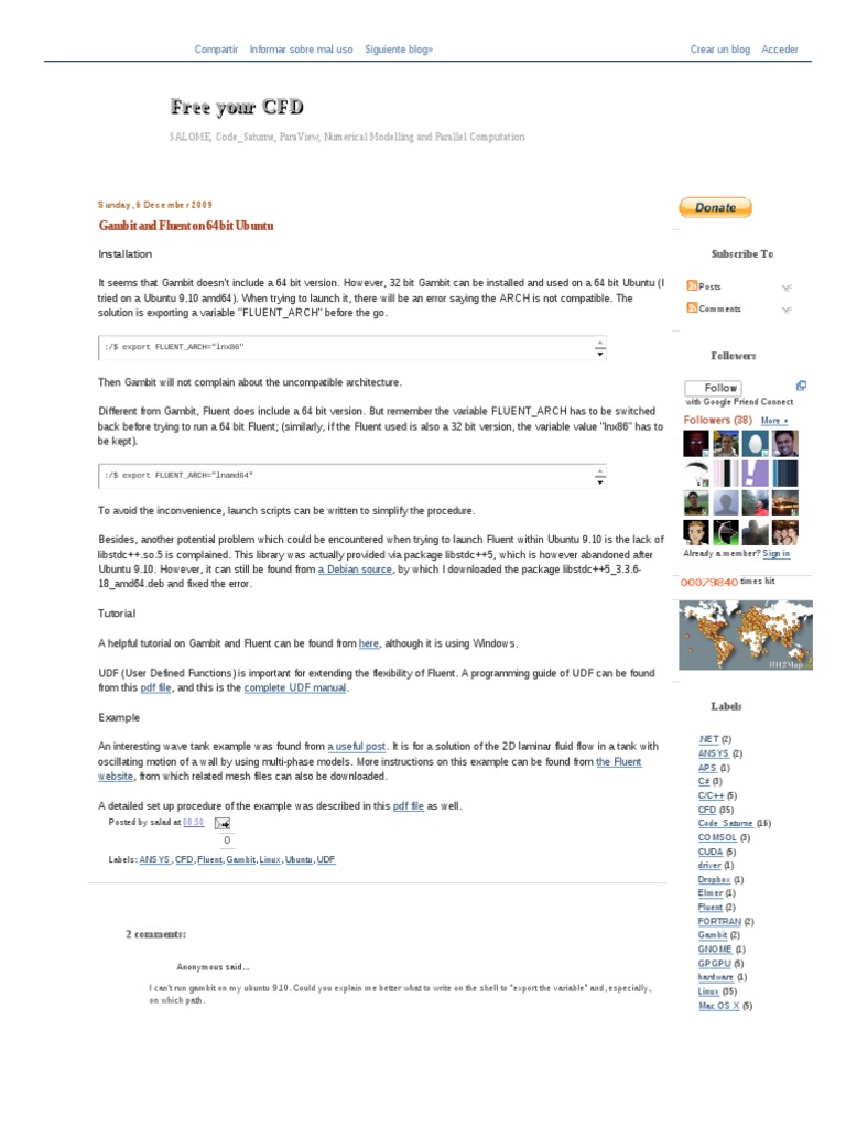 Installing Gambit and Fluent on Ubuntu | PDF | 64 Bit Computing ...