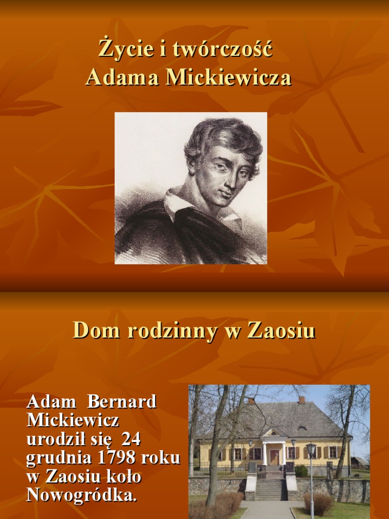 Pan Tadeusz Księga 1 Tekst Prezentacja Pan Tadeusz | PDF
