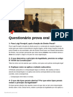 Questionário prova oral Direito Penal