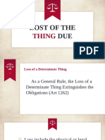 Law Lost of The Thing Due