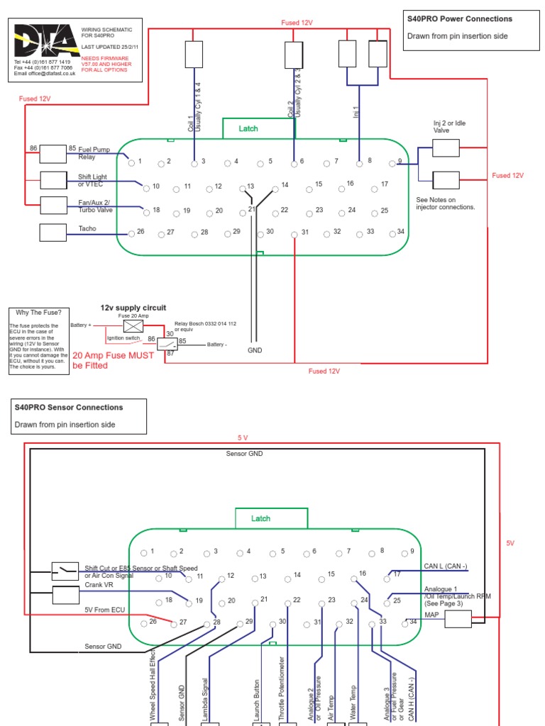 Wiring Layout For Dta Ecu | PDF | Fuel Injection | Amplifier