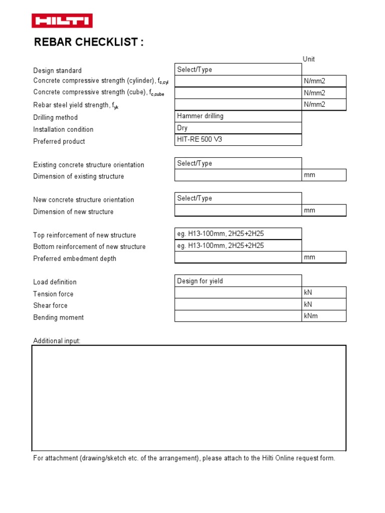Rebar Installation Checklist Guide | PDF | Technology & Engineering