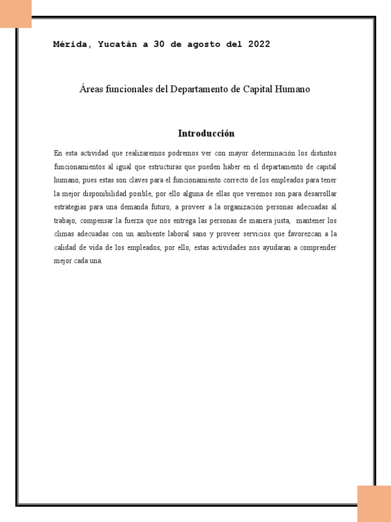 Funciones del Departamento de Capital Humano | PDF | Business | Economias