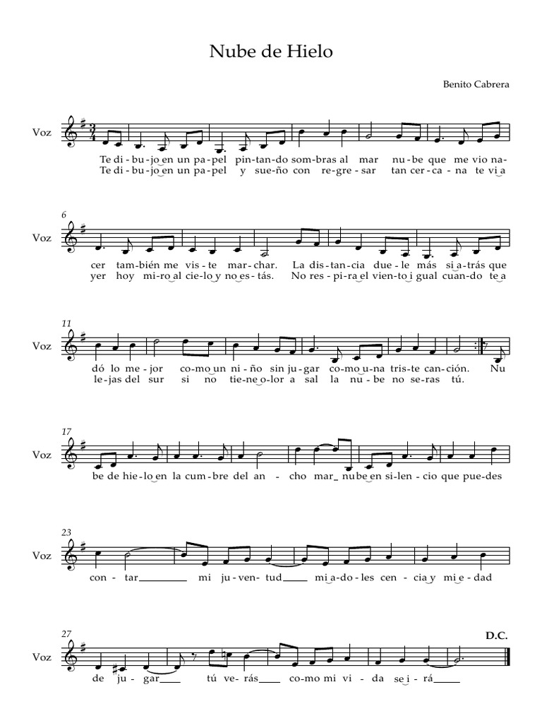 Nube de Hielo Partitura Completa PDF