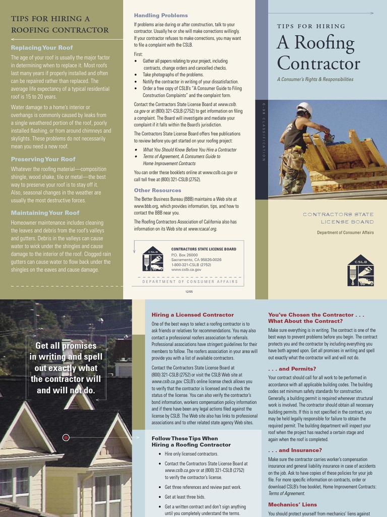 Roofing Contractor Guide PDF Roof General Contractor
