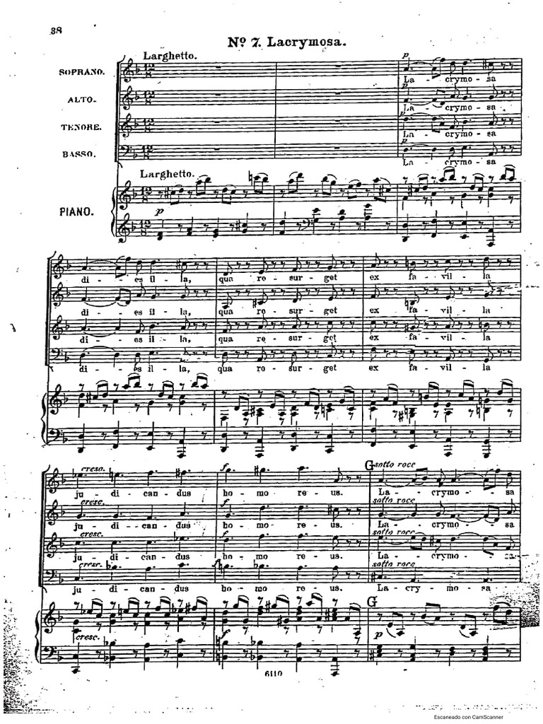 Requiem de Mozart LACRIMOSA PDF