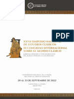 Segunda Circular - XXVII Simposio Nacional de Estudios Clásicos y III Congreso Internacional Sobre El Mundo Clásico - 2022