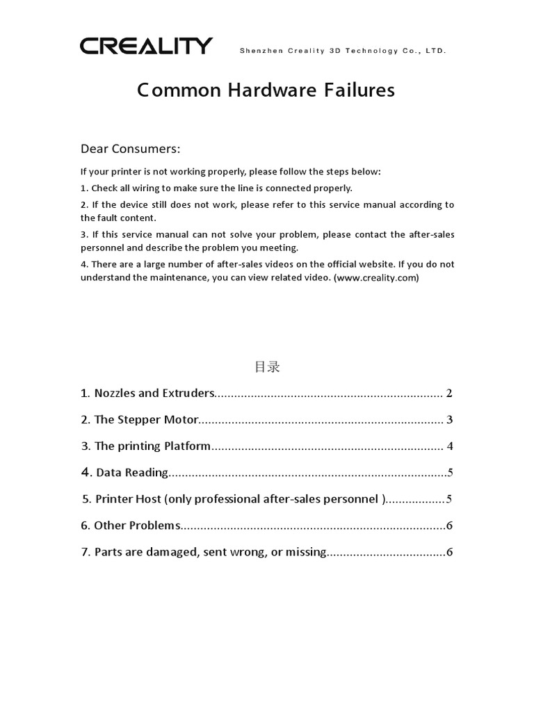Ender 3 Troubleshooting Guide PDF