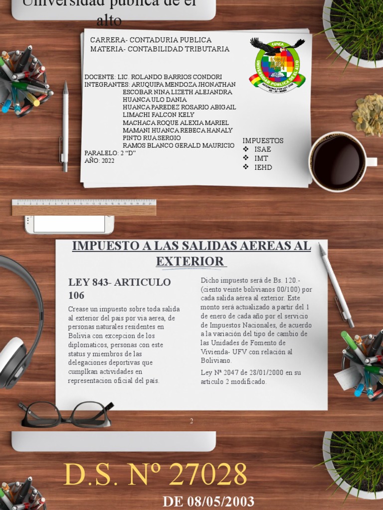 Impuestos ISAE y IEHD en Bolivia | PDF | Impuestos | Arrendamiento