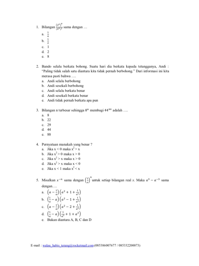 Soal Olimpiade Matematika Sma Tingkat Nasional Dan Pembahasannya