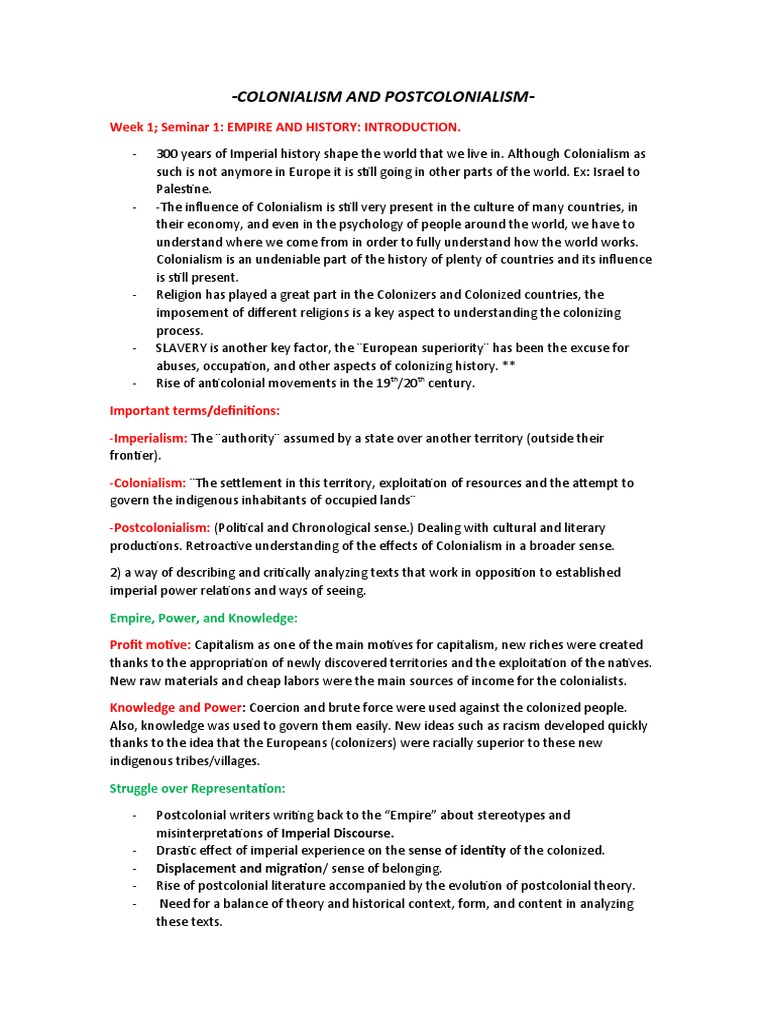 Colonialism And Postcolonialism Pdf Postcolonialism Colonialism