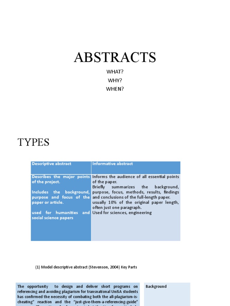 Writing Effective Abstracts | PDF