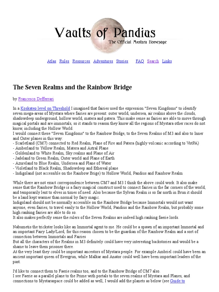 The Seven Realms and The Rainbow Bridge | PDF