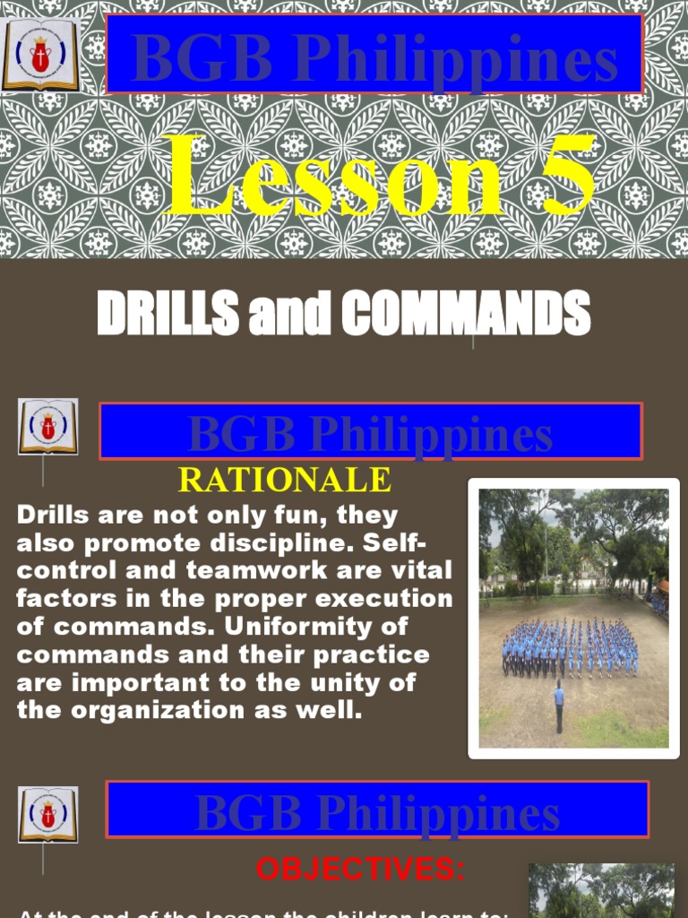 Lesson 5 Drills and Commands PDF Disciplines Military