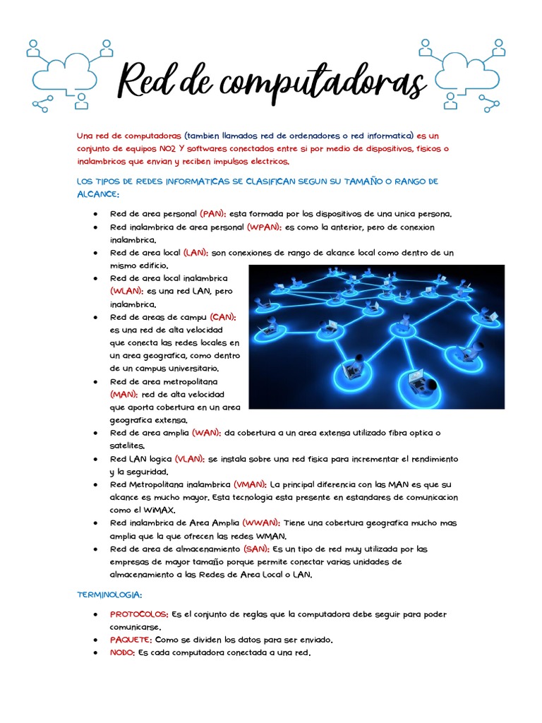 Tipos de Redes Informáticas y Funciones | PDF | Red de computadoras ...