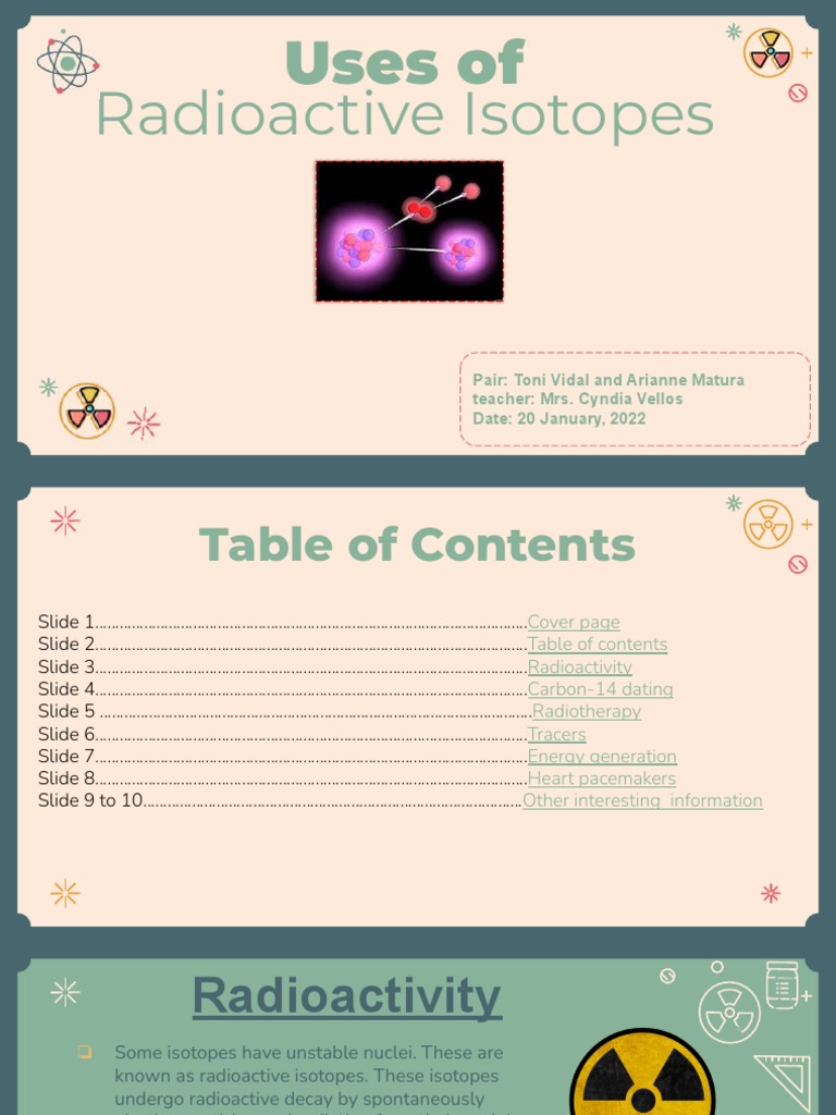 Radioactive Isotopes Uses PDF