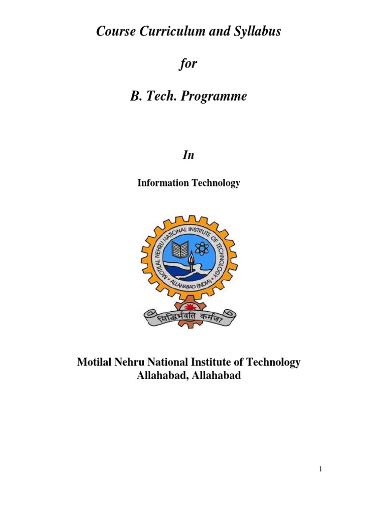 MNNIT Allahabad IT B.Tech Syllabus | PDF | Unified Modeling Language ...