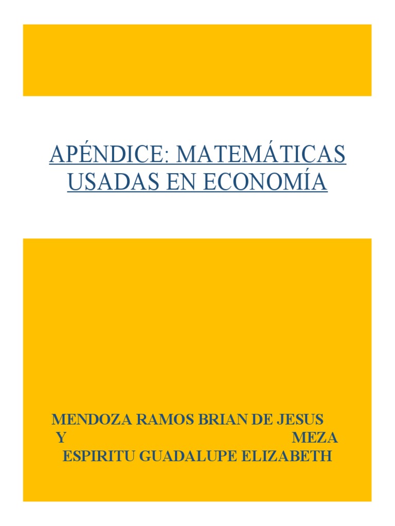 Matemáticas en Economía PDF Matemáticas Variable (Matemáticas)