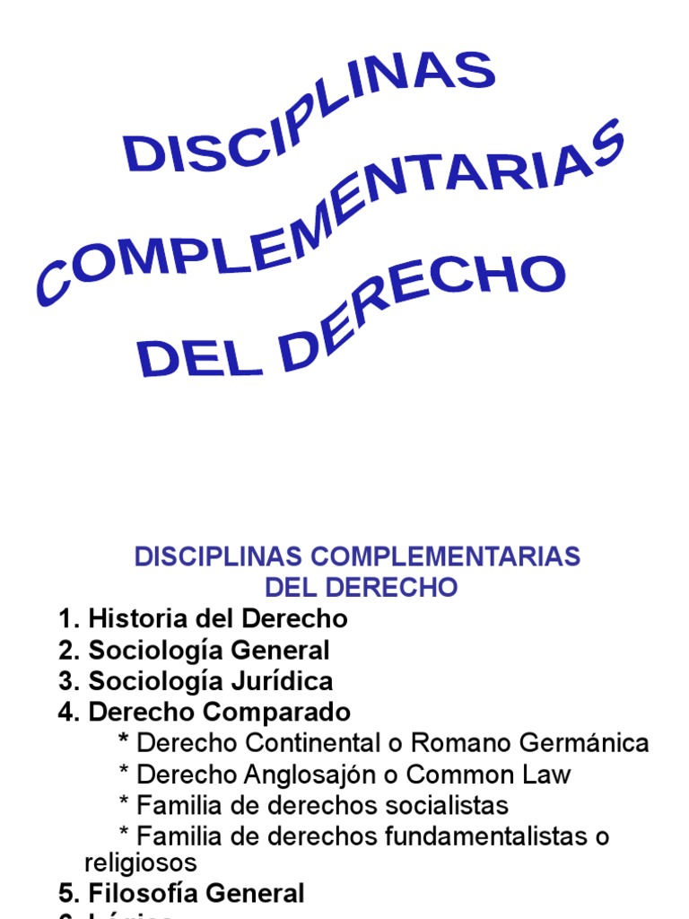 Disciplinas Complementarias del Derecho | PDF | Ley común | Derecho ...