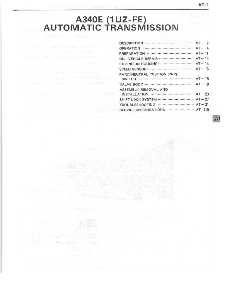 Automatic Transmission A340e For 1uz Fe Engines PDF