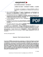 Termo de Ciência de Risco e Suitability de até