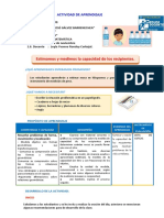 D3 A2 SESION MAT 23 Estimamos y Medimos La Capacidad de Los Recipientes.