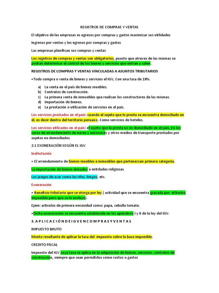 Registros de Compras y Ventas | PDF | Impuestos | Business