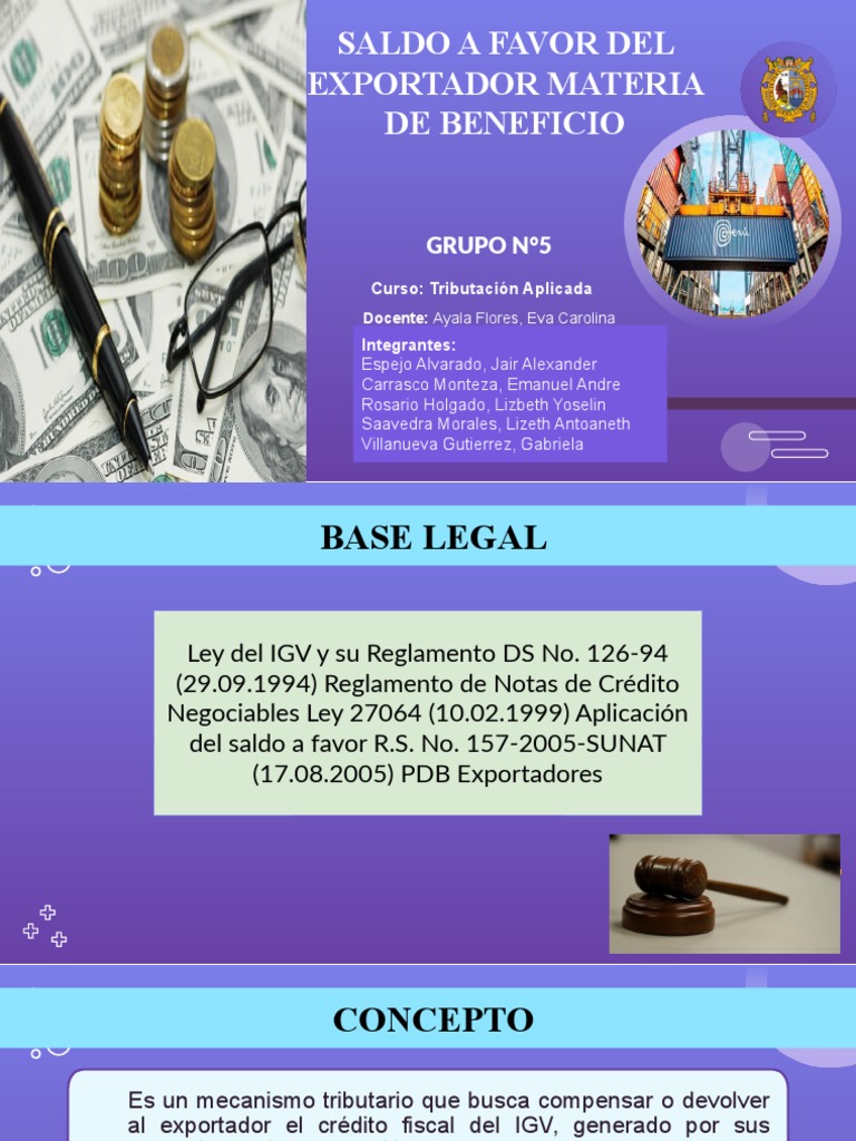 Saldo A Favor Del Exportador | PDF | Impuestos | Cheque
