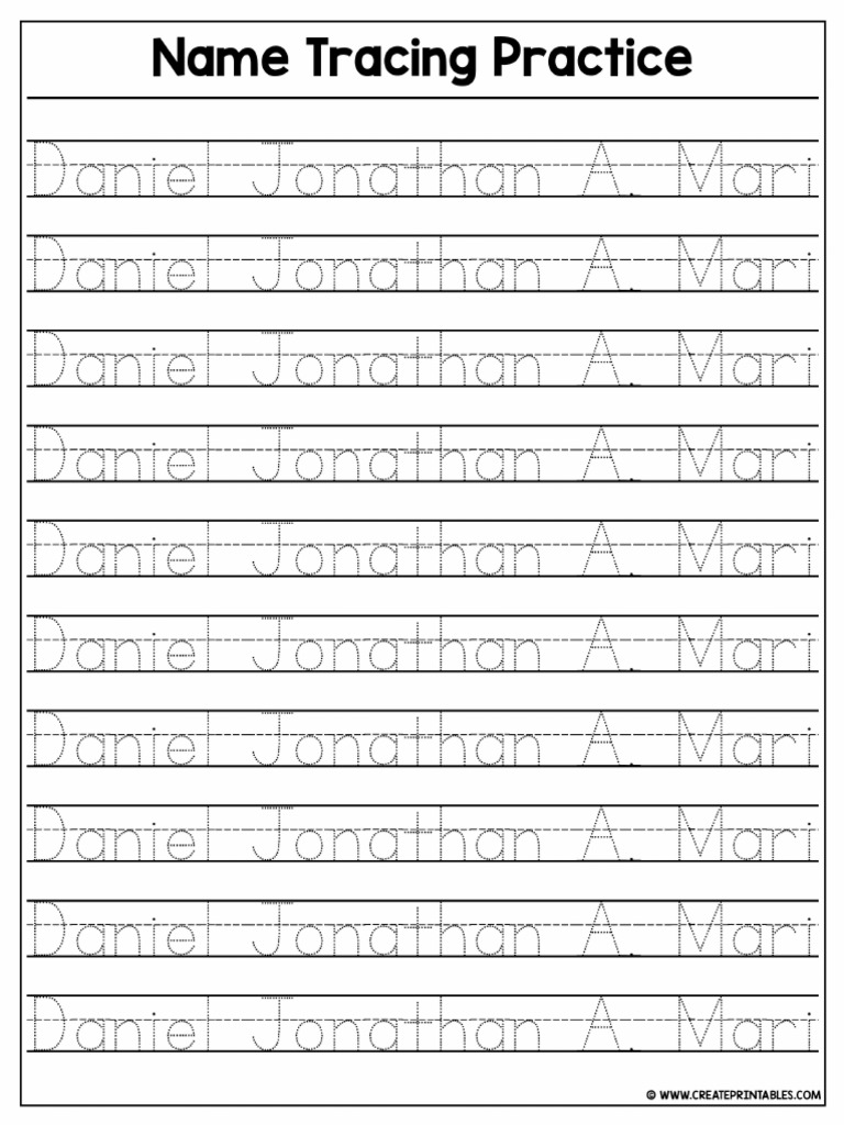 Name Writing Practice-Daniel Jonathan A. Mari | PDF