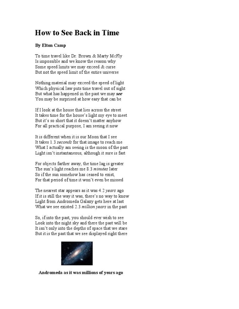 Viewing the Past Through Light | PDF