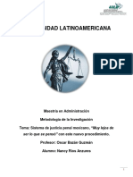 Nancy - Rios - Sistema de Justicia Penal Méxicano Muy Lejos de Ser Lo Que Se Pensó, Con Este Nuevo Procedimiento