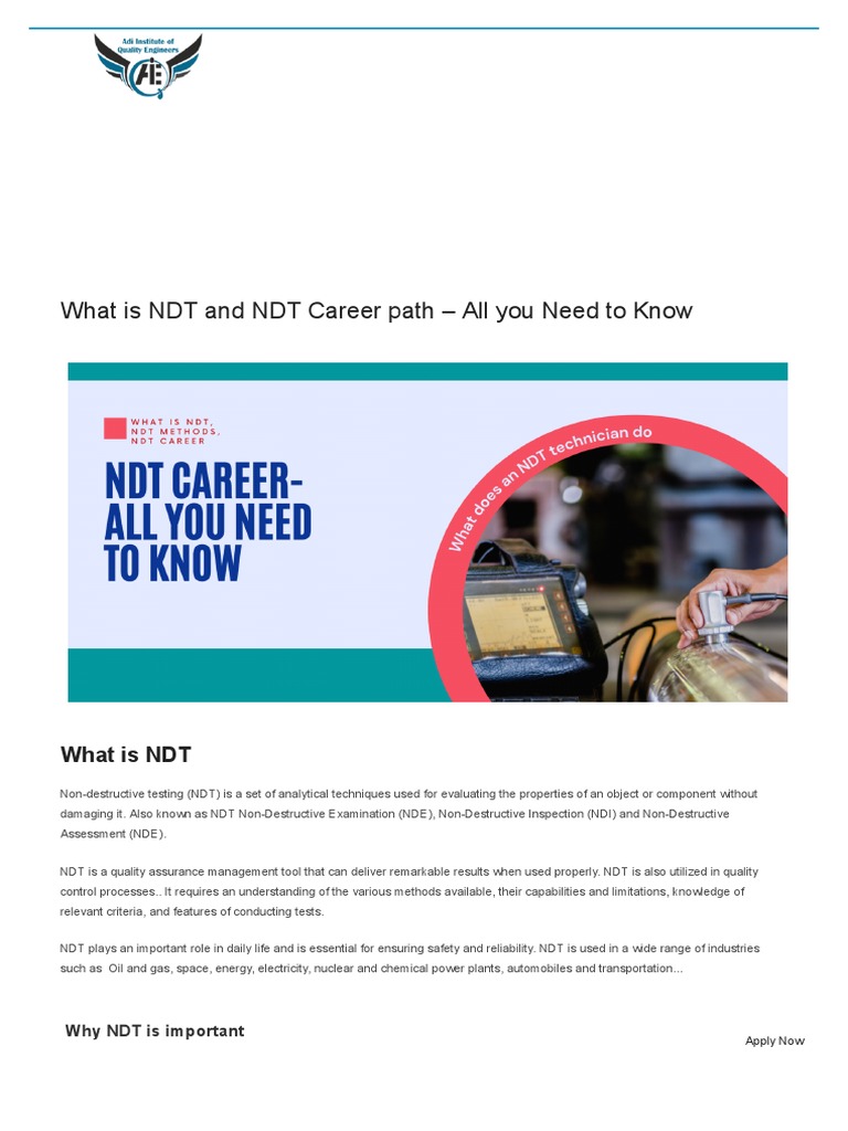 What Is NDT and NDT Career Path - All You Need To Know | PDF ...
