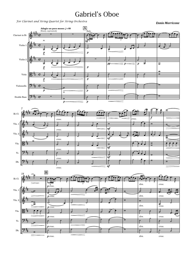 Gabriels Oboe STR CLT PDF