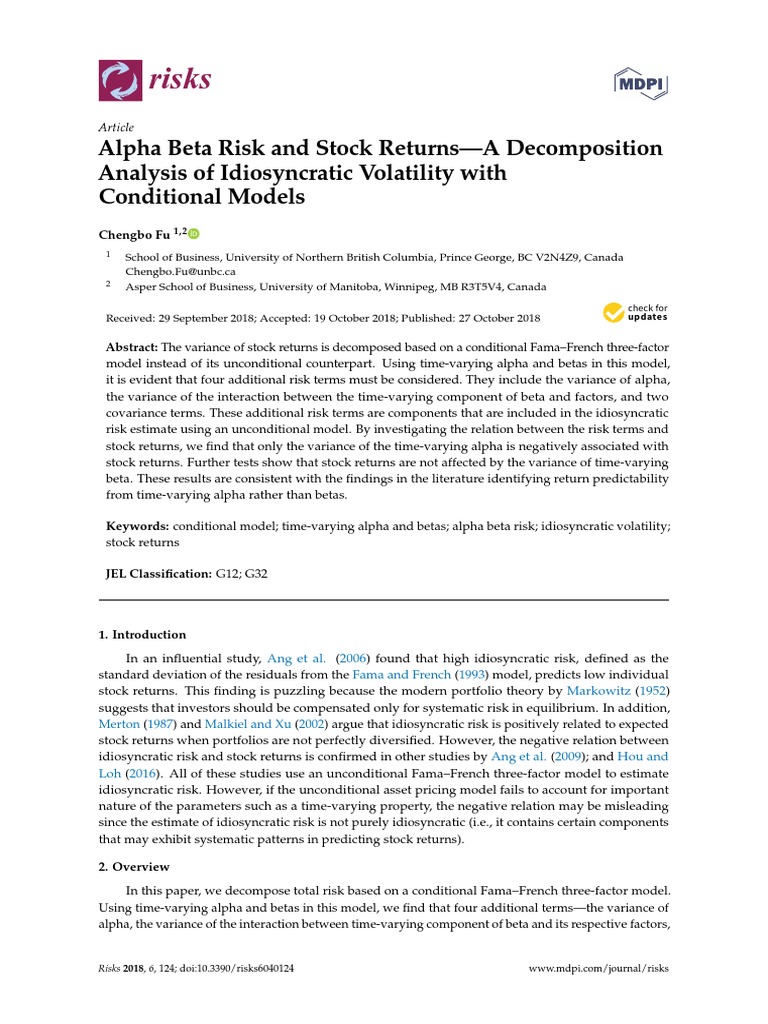 Alpha Beta Risk and Stock ReturnsA PDF Beta (Finance