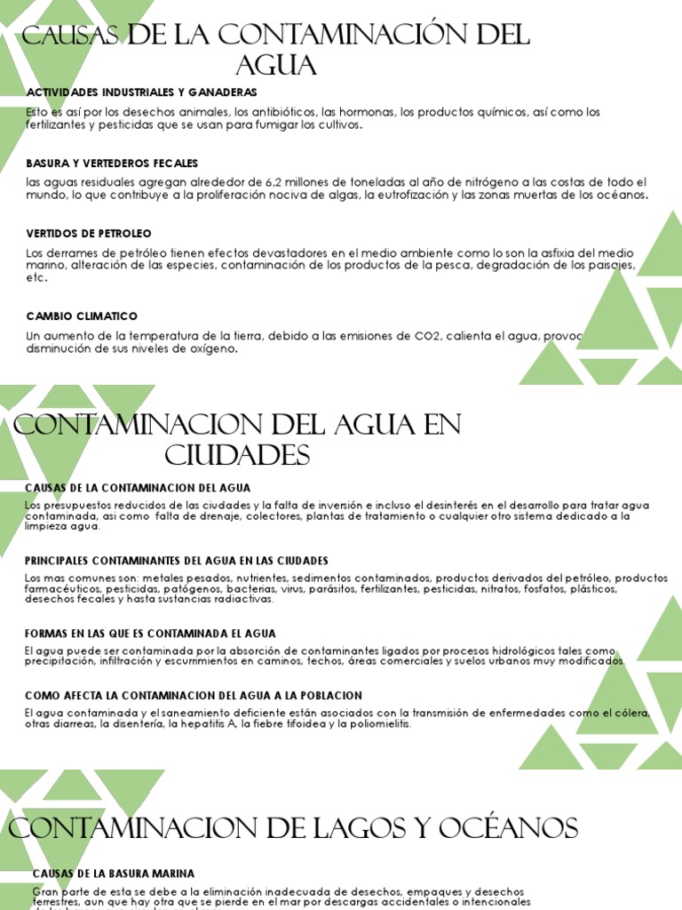 Causas y Consecuencias de la Contaminación del Agua | PDF | La ...