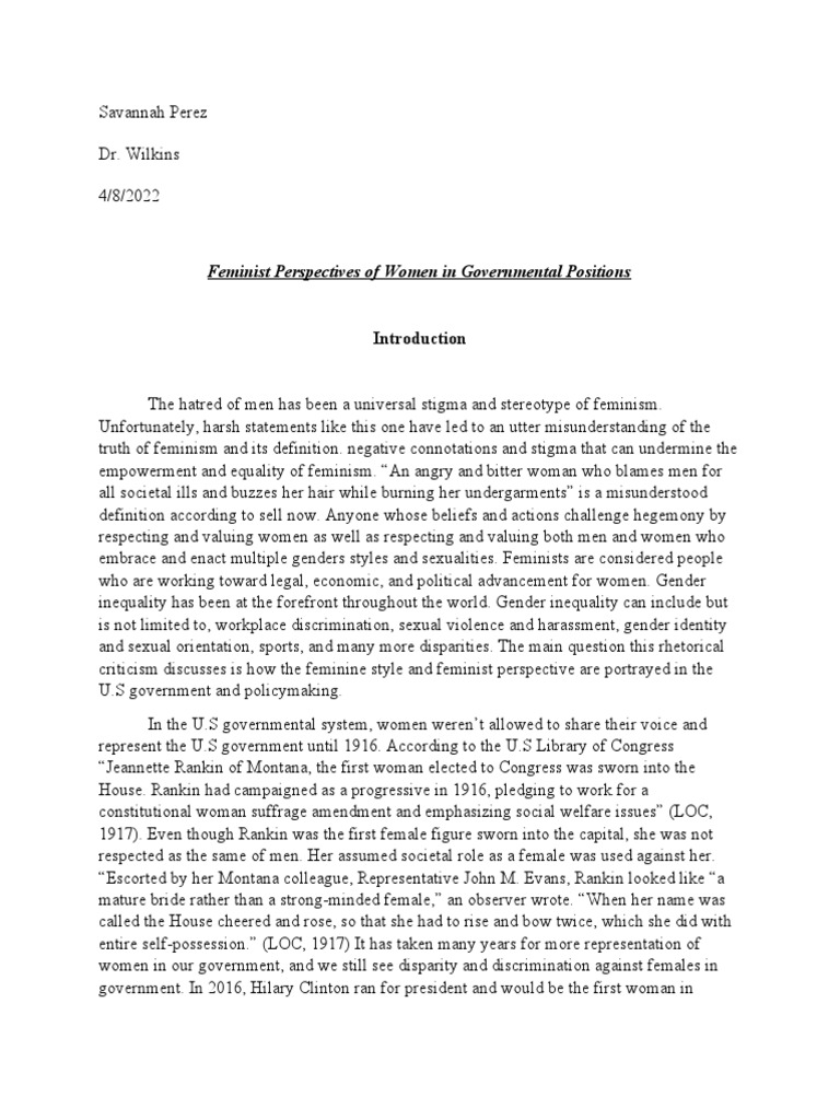 Feminist Rhetorical Criticism Final PDF