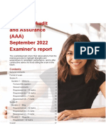 AAA September 2022 Examiner's Report Insights