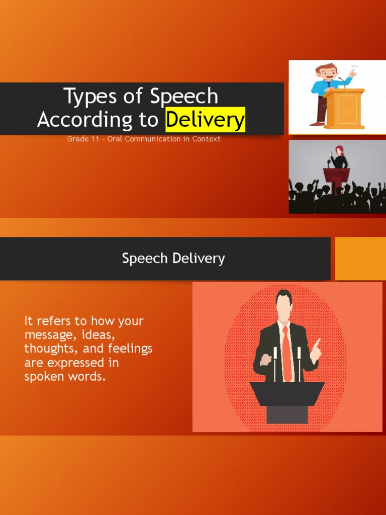 Types of Speech According To Delivery | PDF | Career & Growth