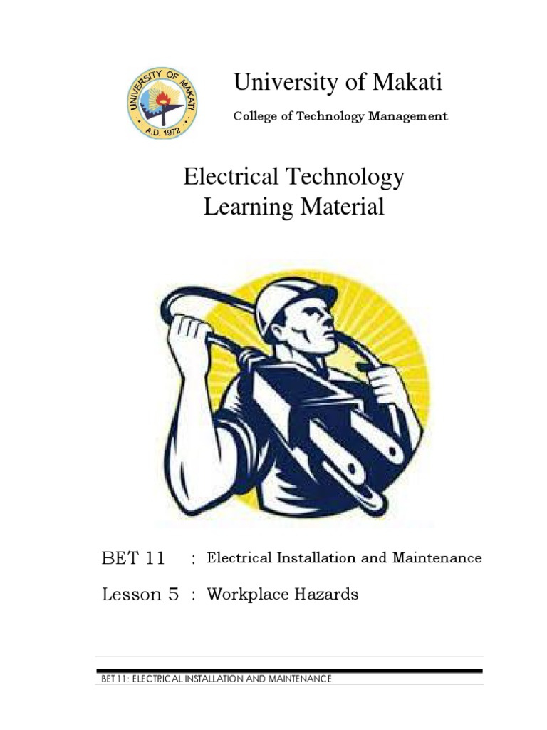 Bet 11 Lesson 5 Workplace Hazards Pdf Hazards Occupational