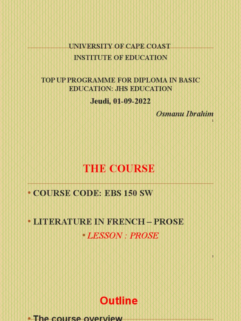 Cours la prose pdf romans