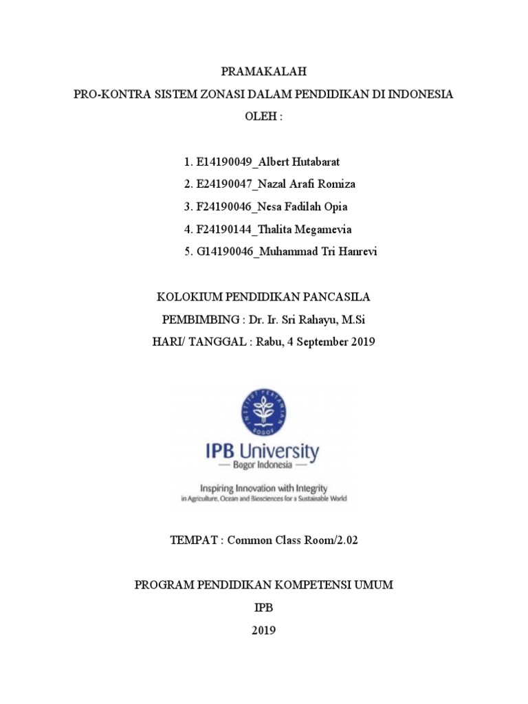Pro-Kontra Sistem Zonasi Pendidikan Indonesia | PDF | Kesehatan ...