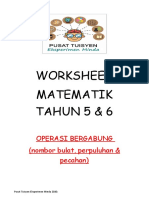 WORKSHEET MATH D5 D6 OPERASI BERGABUNG