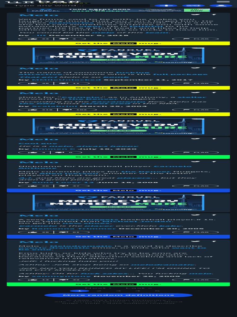 Urban Dictionary Melo PDF Sports National Basketball Association