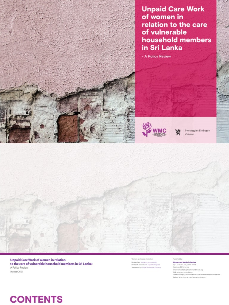 Unpaid Care Work in Sri Lanka: Policy Review | PDF | Cost Of Living ...
