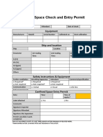 General - Confined Space Check and Entry Permit Form - v2