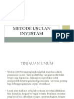 Metode Usulan Investasi